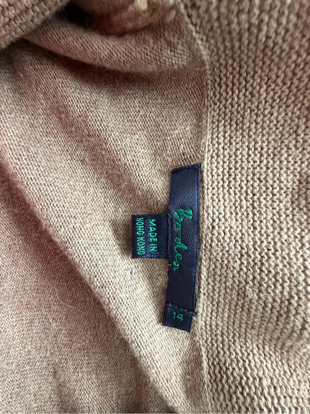 Boden vintage label Y2K Taupe Open Front Knit Cardigan Sweater - UK 14 - Picture 9 of 11
